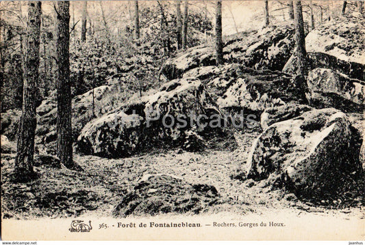 Foret de Fontainebleau - Rochers Gorges du Houx - 365 - old postcard - France - unused - JH Postcards