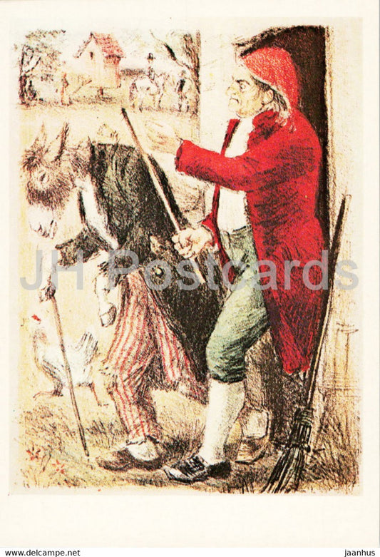 The Bremen Town Musicians by Grimm Brothers - fairy tale - illustration by Rudakov - 1982 - Russia USSR - unused - JH Postcards