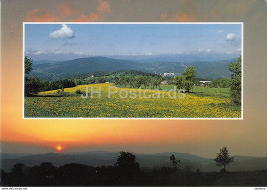 Prichovice - panorama of Jizera Mountains (Jizerske hory) - Czech Republic - 1995 - used - JH Postcards