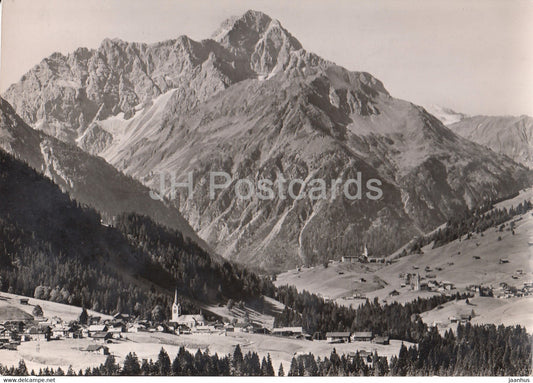 Kleinwalsertal - Riezlern 1100 m - Hirschegg 1124 m - Mittelberg 1218 m - Widderstein 2535 m - 1957 - Austria - used - JH Postcards