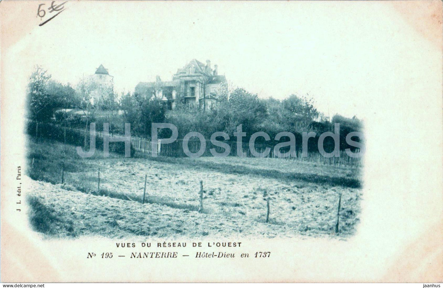 Nanterre - Hotel Dieu - Vues du Reseau de L'Ouest - hospital - 195 - old postcard - France - unused - JH Postcards