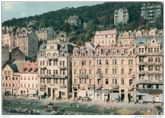 spa - Looking from the Colonnade of the Czechoslovak-Soviet Friendship Karlovy Vary - Czechoslovakia - Czech - used 1962 - JH Postcards