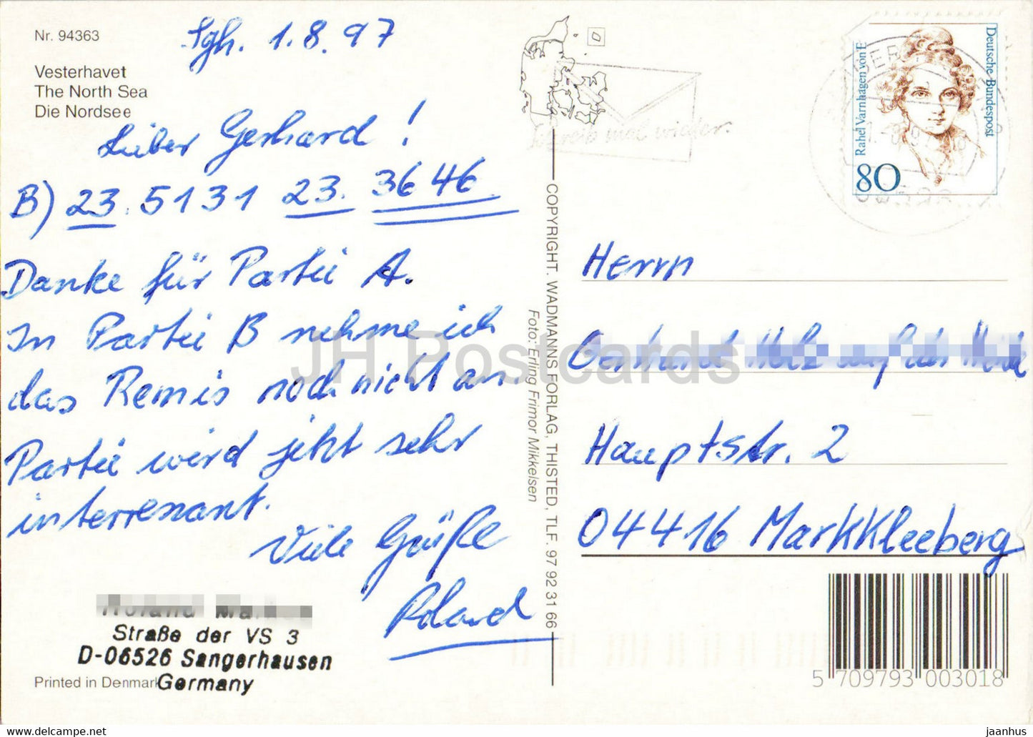 Vesterhavet – Die Nordsee – Meer – Strand – Angeln – Multiview – 1997 – Dänemark – gebraucht