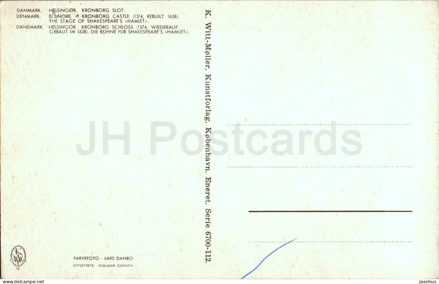 Helsingor - Kronborg Slot - castle - 6700 - Denmark - unused