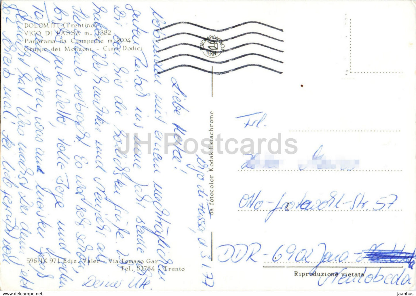 Vigo di Fassa - Ciampedie - Gruppo dei Monzoni - cable car - 1977 - Italy - used