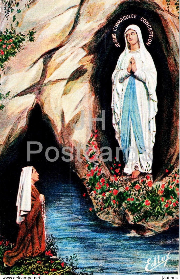 Lourdes - L'Apparition - 76 - 1962 - France - used - JH Postcards