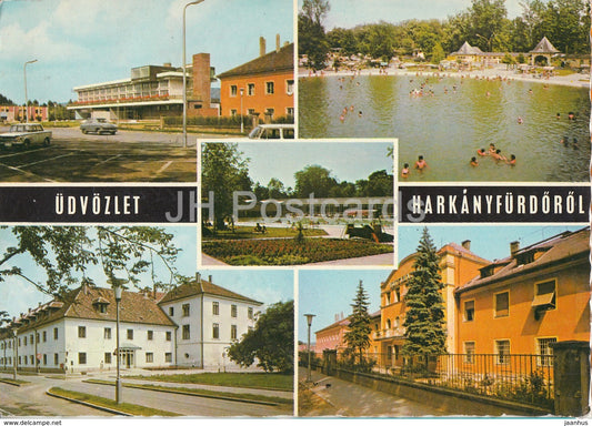 Harkanyfurdo - pool - architecture - multiview - 1971 - Hungary - used - JH Postcards