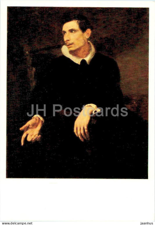 painting by Anthonis van Dyck - Portrait of a Man - 1 - Flemish art - Large Format Card - 1971 - Russia USSR – unused – JH Postcards