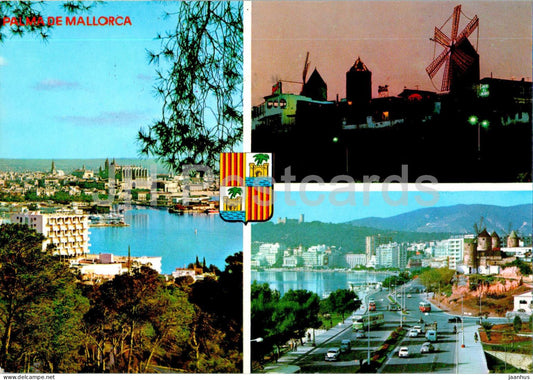 Palma de Mallorca - Paseo Maritimo - multiview - 15008 - 1978 - Spain - used - JH Postcards
