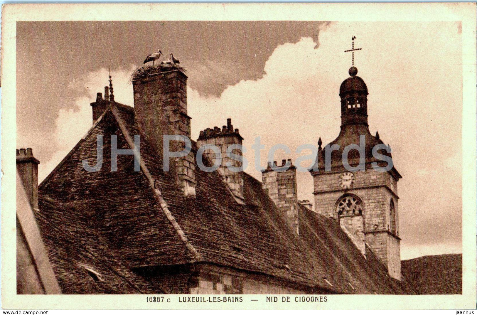 Luxeuil Les Bains - Nid de Cigognes - 16387 - old postcard - 1937 - France - used - JH Postcards