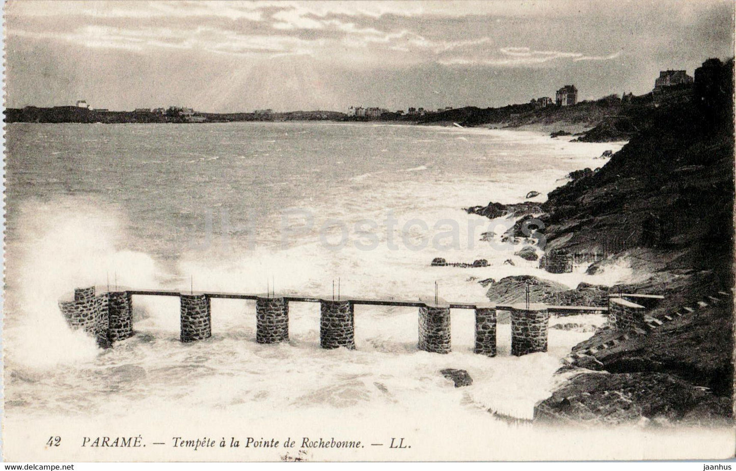 Parame - Tempete a la Pointe de Rochebonne - 42 - old postcard - 1908 - France - used - JH Postcards