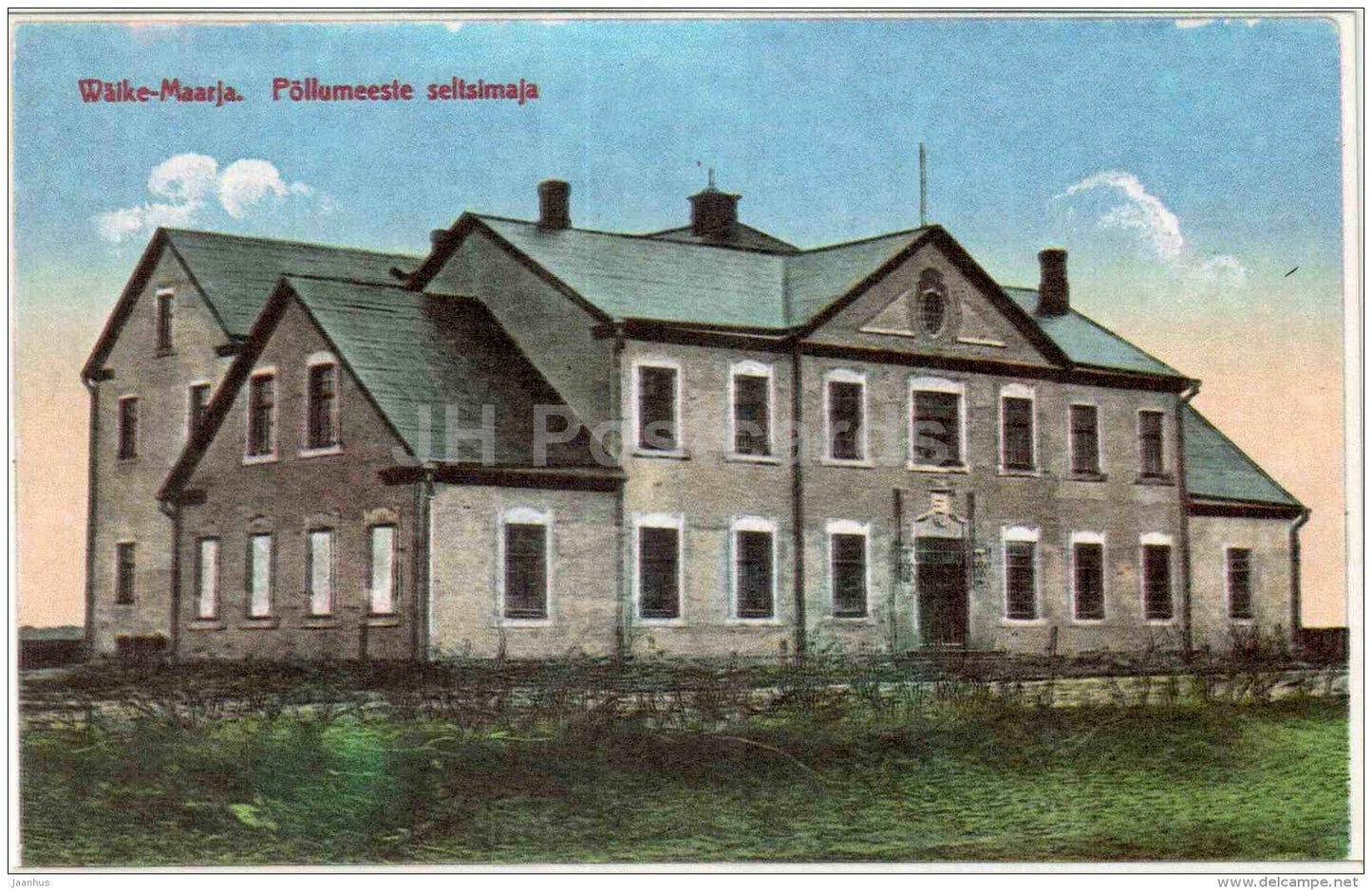Farmer´s Society House at Väike-Maarja - Virumaa - OLD POSTCARD REPRODUCTION! - 1990 - Estonia USSR - unused - JH Postcards