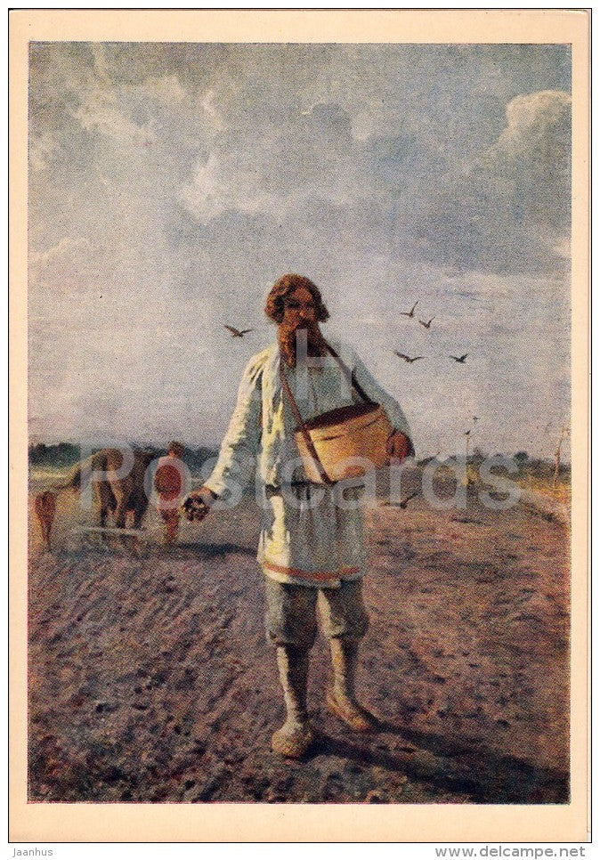 painting by G. Myasoyedov - The Sower - Russian art - 1961 - Russia USSR - unused - JH Postcards