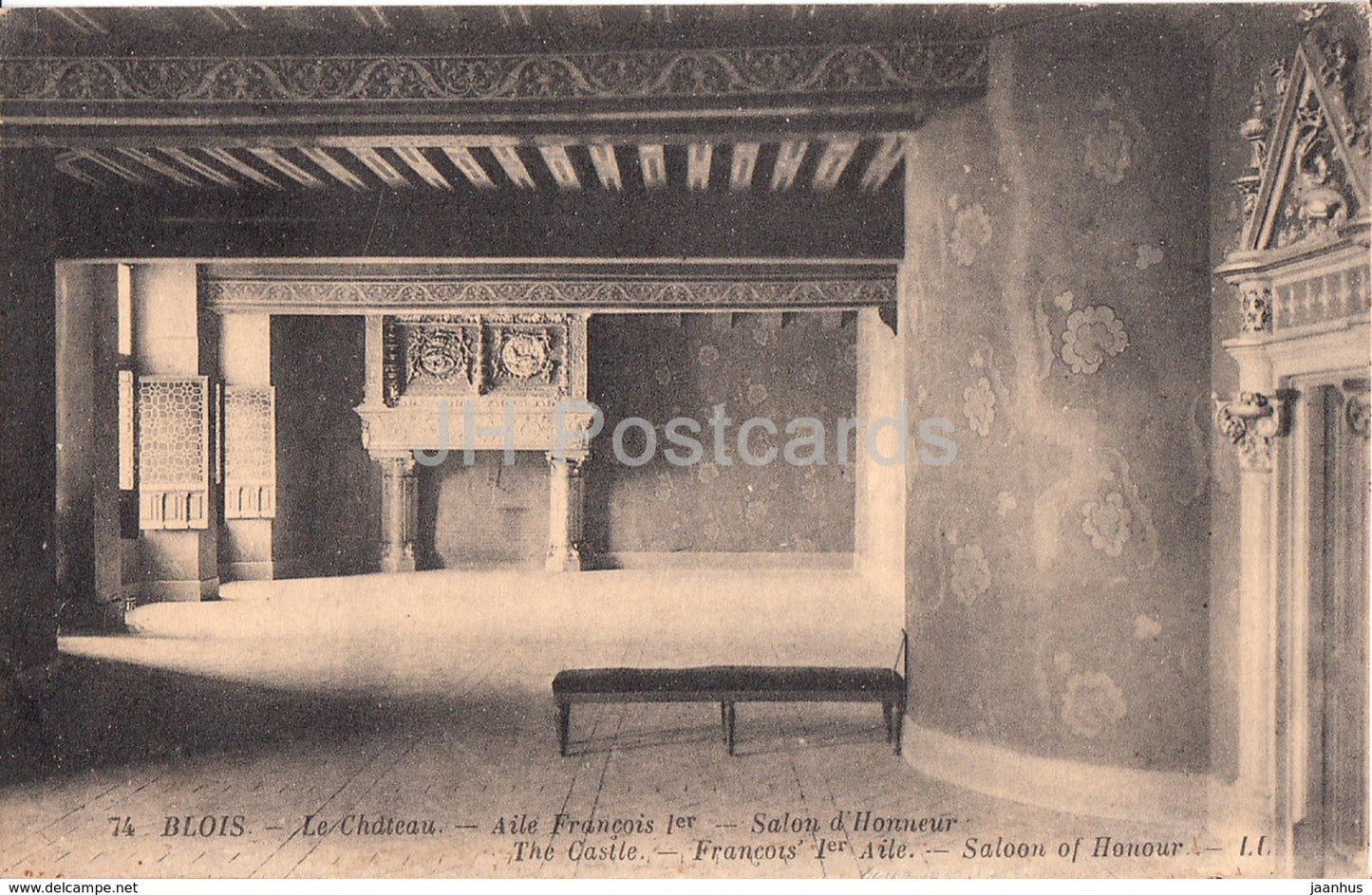 Blois - Le Chateau - Aile Francois Ier - Salon d'Honneur - 74 - old postcard - 1927 - France - used