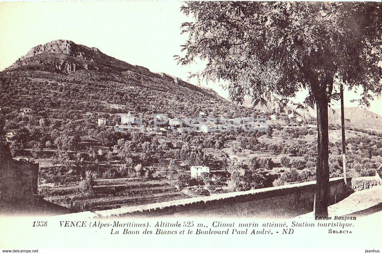 Vence - climat marin attenue - Station touristique - La Baon des Blancs - 1338 - old postcard - France - unused - JH Postcards