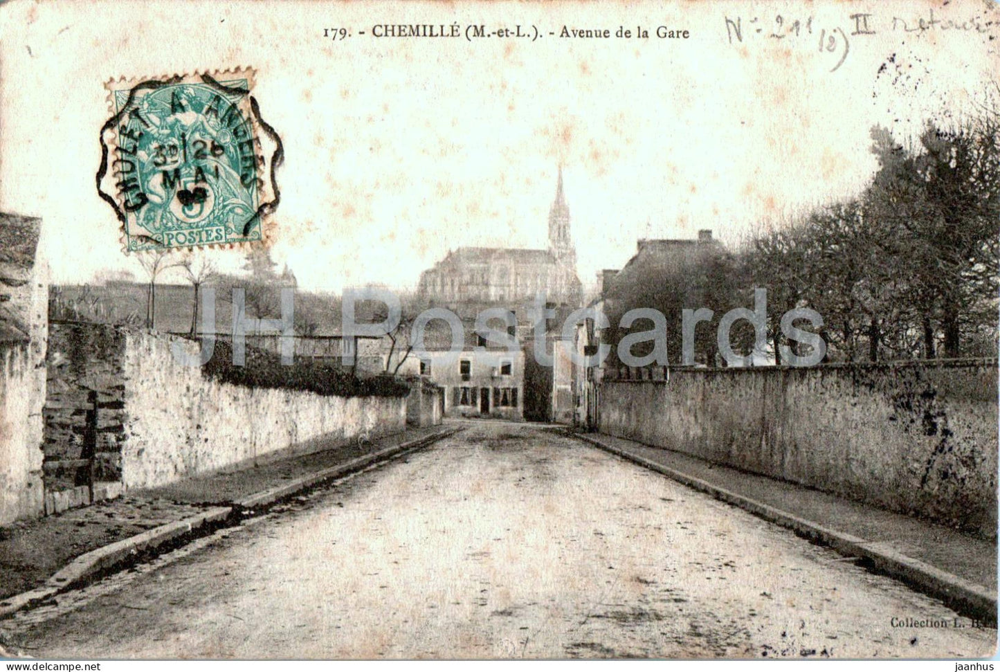 Chemille - Avenue de la Gare - 179 - old postcard - France - used - JH Postcards