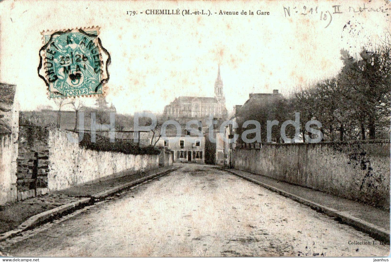 Chemille - Avenue de la Gare - 179 - old postcard - France - used - JH Postcards
