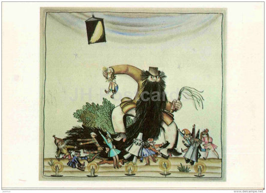 Karabas Barabas - puppet theatre - Pinocchio and Buratino - 1983 - Russia USSR - unused - JH Postcards