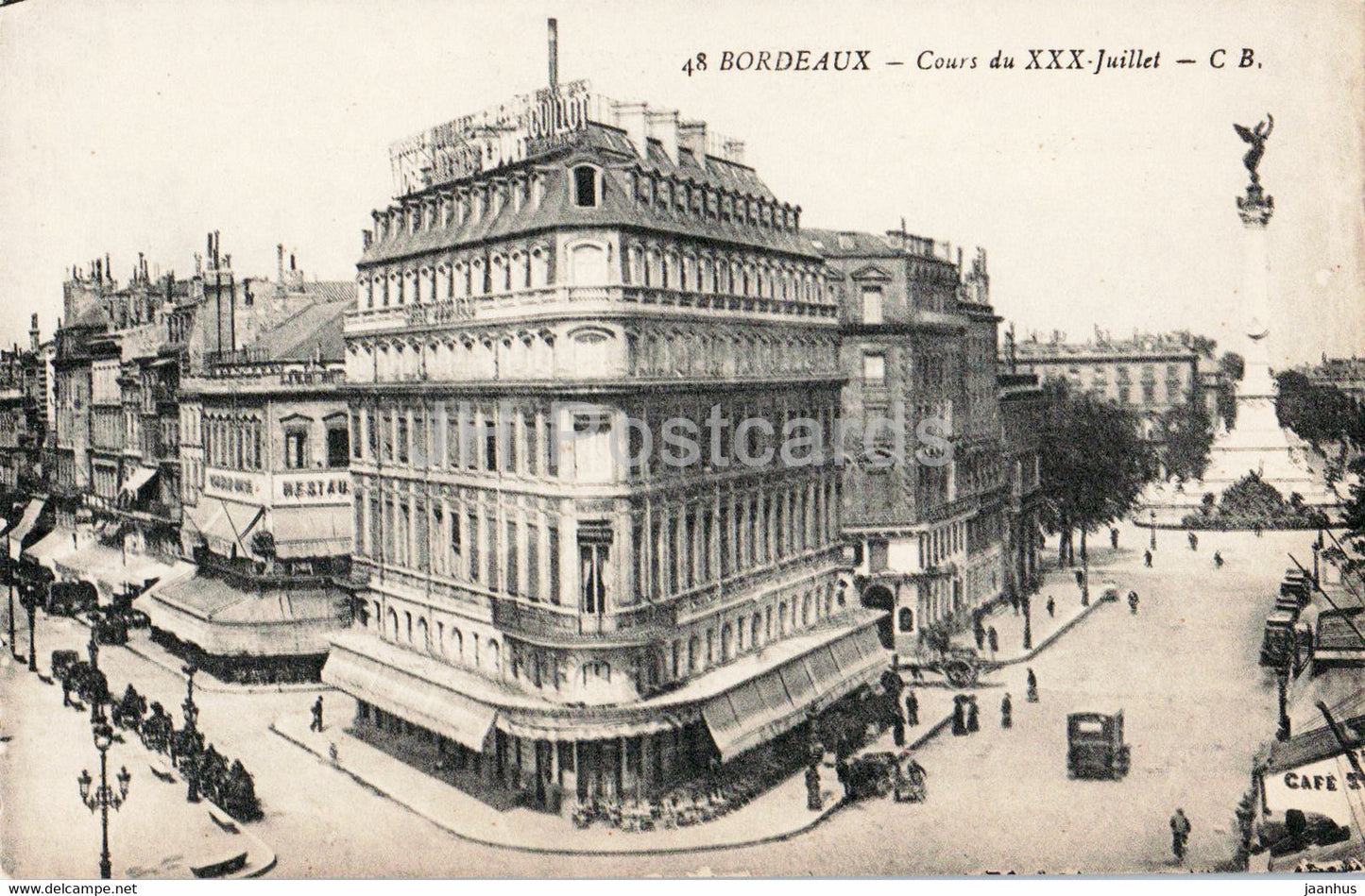 Bordeaux - Cours du XXX Juillet - 48 - old postcard - France - unused - JH Postcards