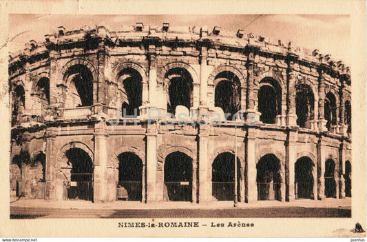 Nimes la Romaine - Les Arenes - ancient - old postcard - France - used - JH Postcards