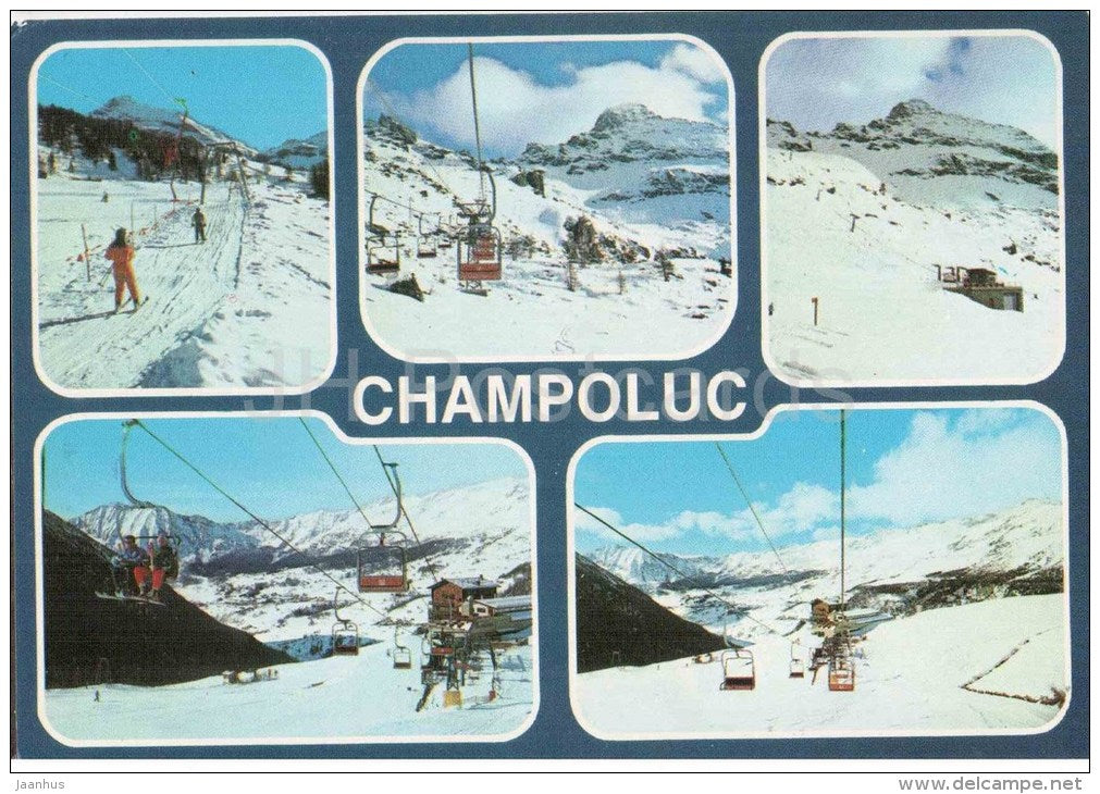 CHAMPOLUC m 1568 - VALLE D´AOSTA - VALLE D´AYAS - 1427 - ski resort - cable car - Italia - Italy - unused - JH Postcards
