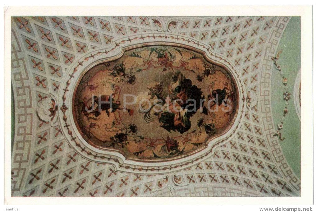 Decorated ceiling in the Bed chamber of Catherine II - The Places at Lomonosov - 1971 - Russia USSR - unused - JH Postcards