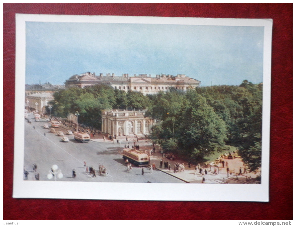 Nevsky Prospect - trolleybus - St. Petersburg - Leningrad  - 1960 - Russia USSR - unused - JH Postcards