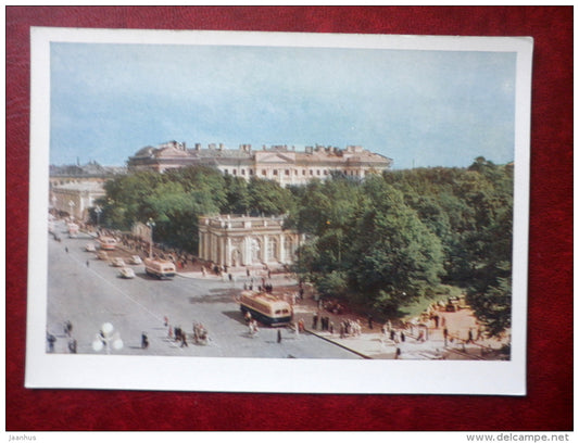 Nevsky Prospect - trolleybus - St. Petersburg - Leningrad  - 1960 - Russia USSR - unused - JH Postcards