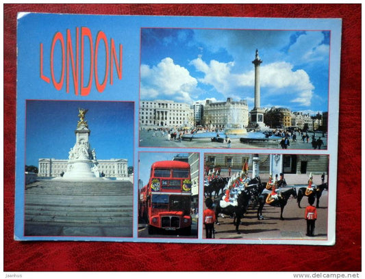 London - Multiview Postcard - bus - sent to Estonia 1997 - United Kingdom - used - JH Postcards