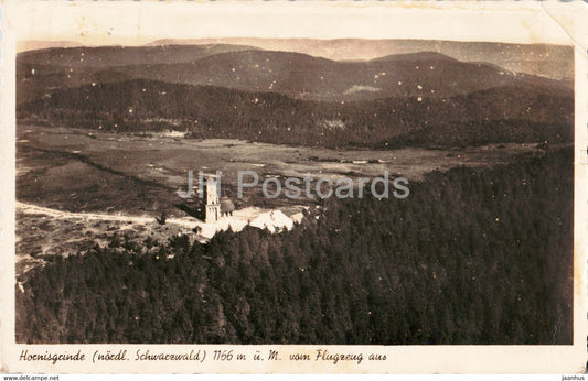 Hornisgrinde 1166 m vom Flugzeug aus - old postcard - 1937 - Germany - used - JH Postcards