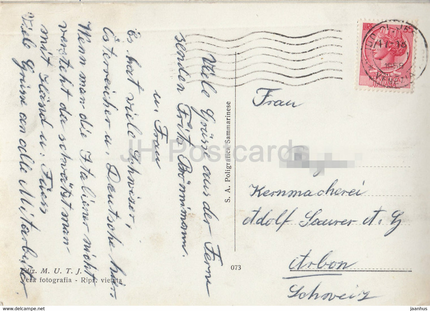 Lido di Jesolo - Lungomare - beach - old postcard - 1958 - Italy - used