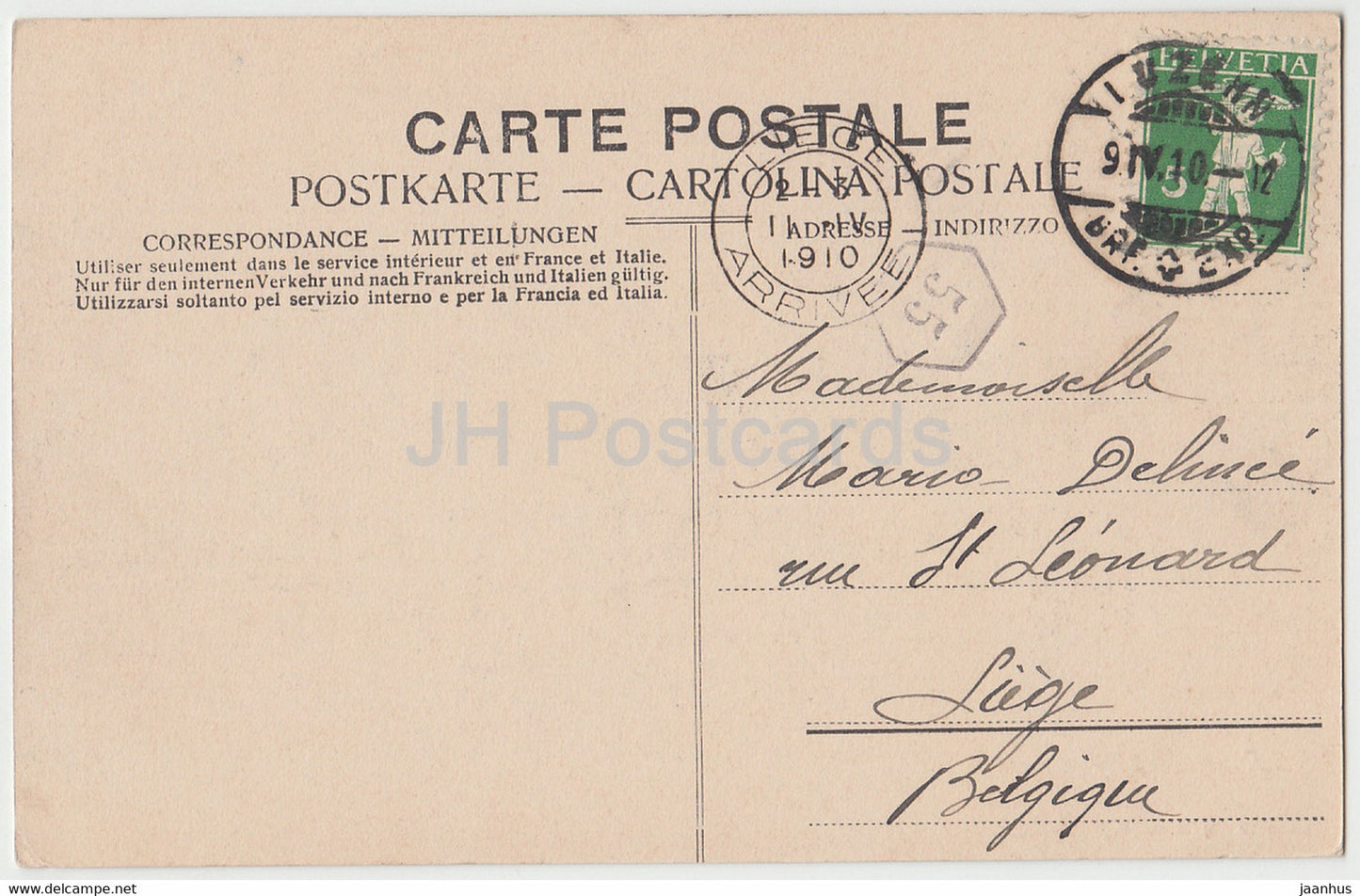 Luzern - Lucerne - Schweizerhofquai - bateau à vapeur - bateau - carte postale ancienne - 1910 - Suisse - utilisé