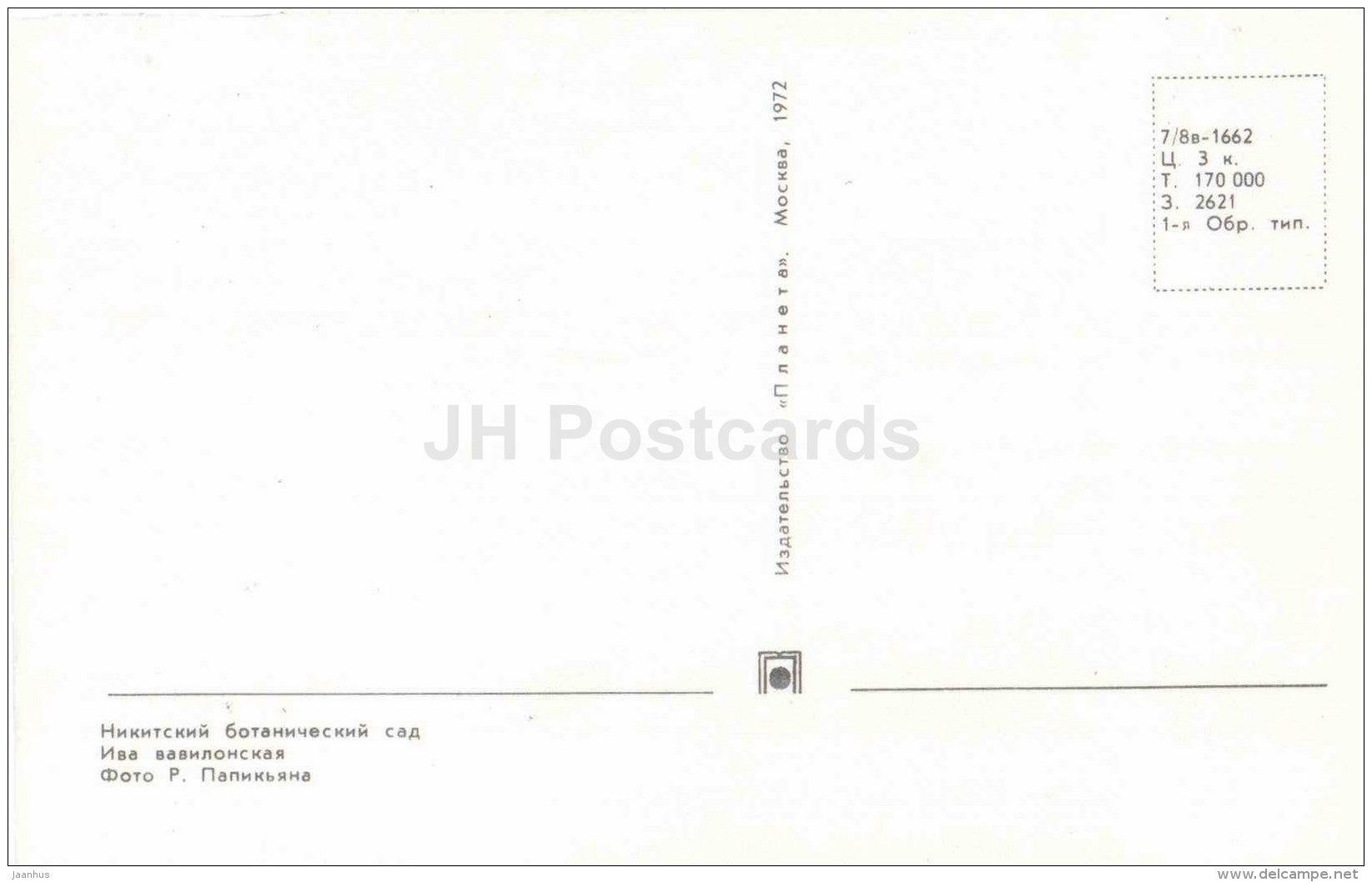 Weeping willow - Salix babylonica - Nikitsky Botanical Garden - Yalta - Crimea - 1972 - Ukraine USSR - unused - JH Postcards