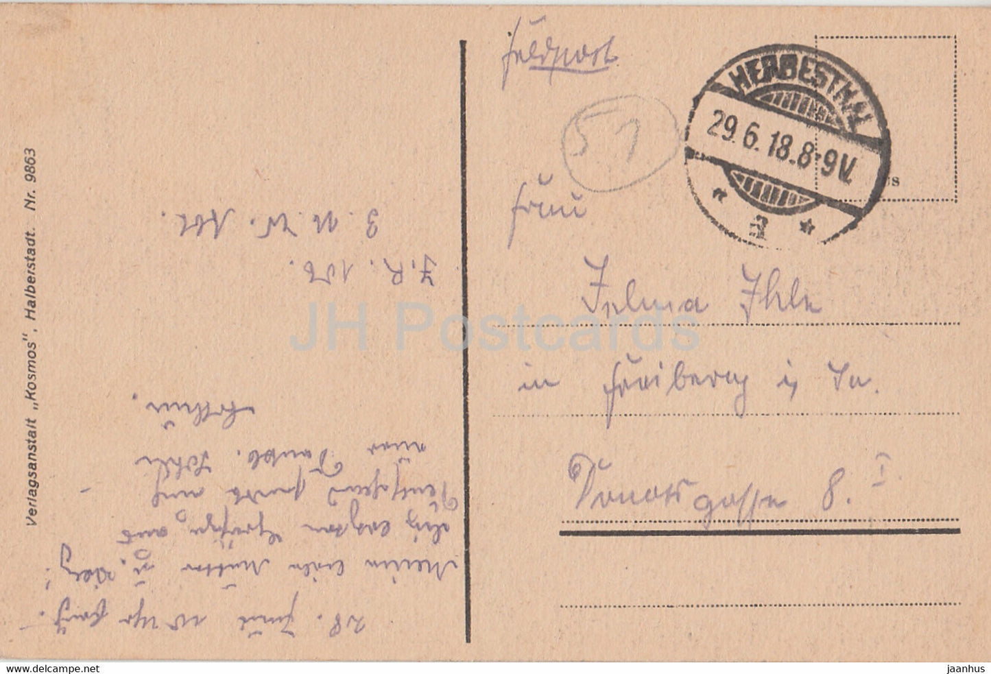 Aachen - Dom - Theater - Panorama - 9863 - old postcard - 1918 - Germany - used