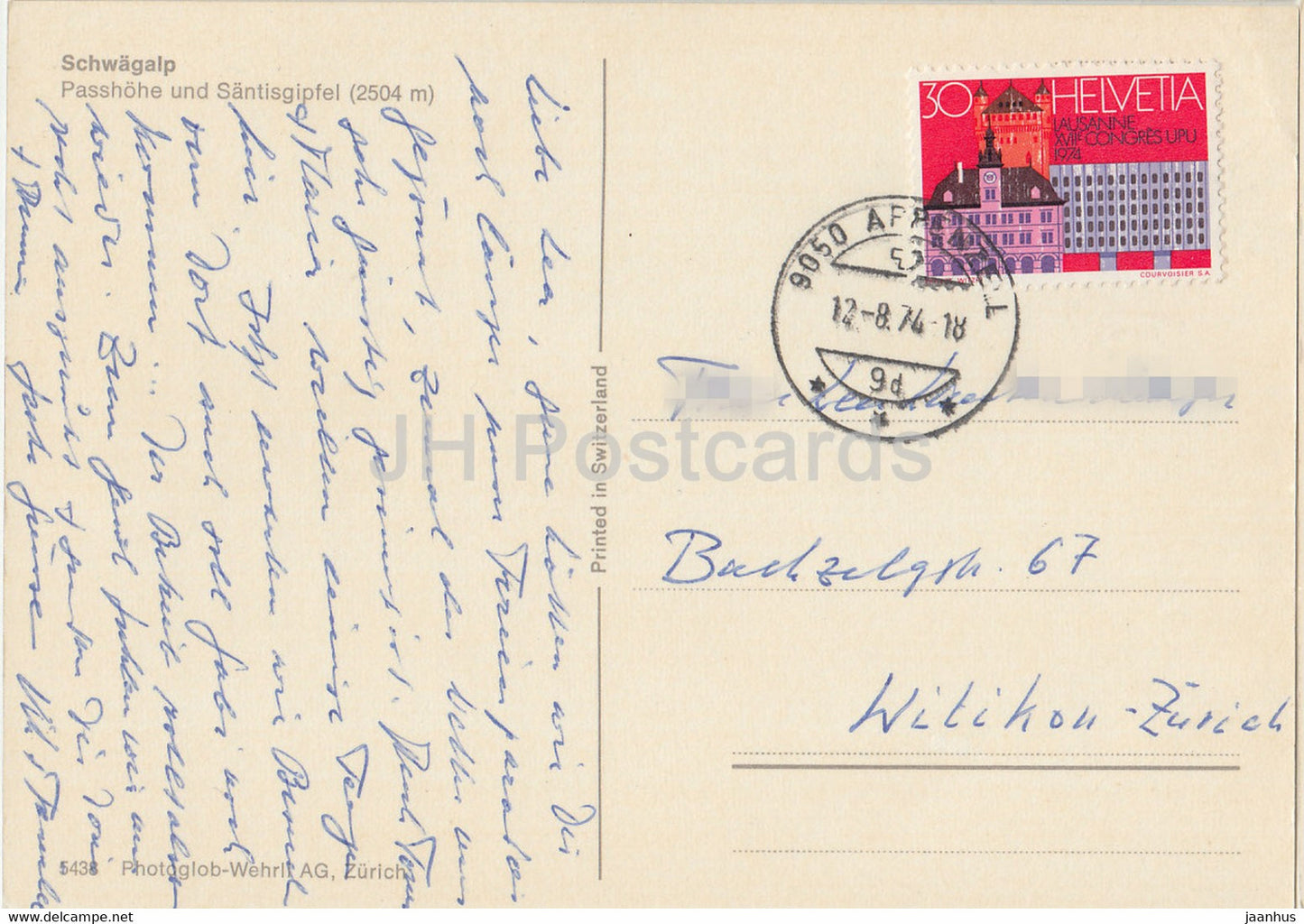 Schwagalp - Passhohe und Santisgipfel 2504 m - 1974 - Suisse - occasion