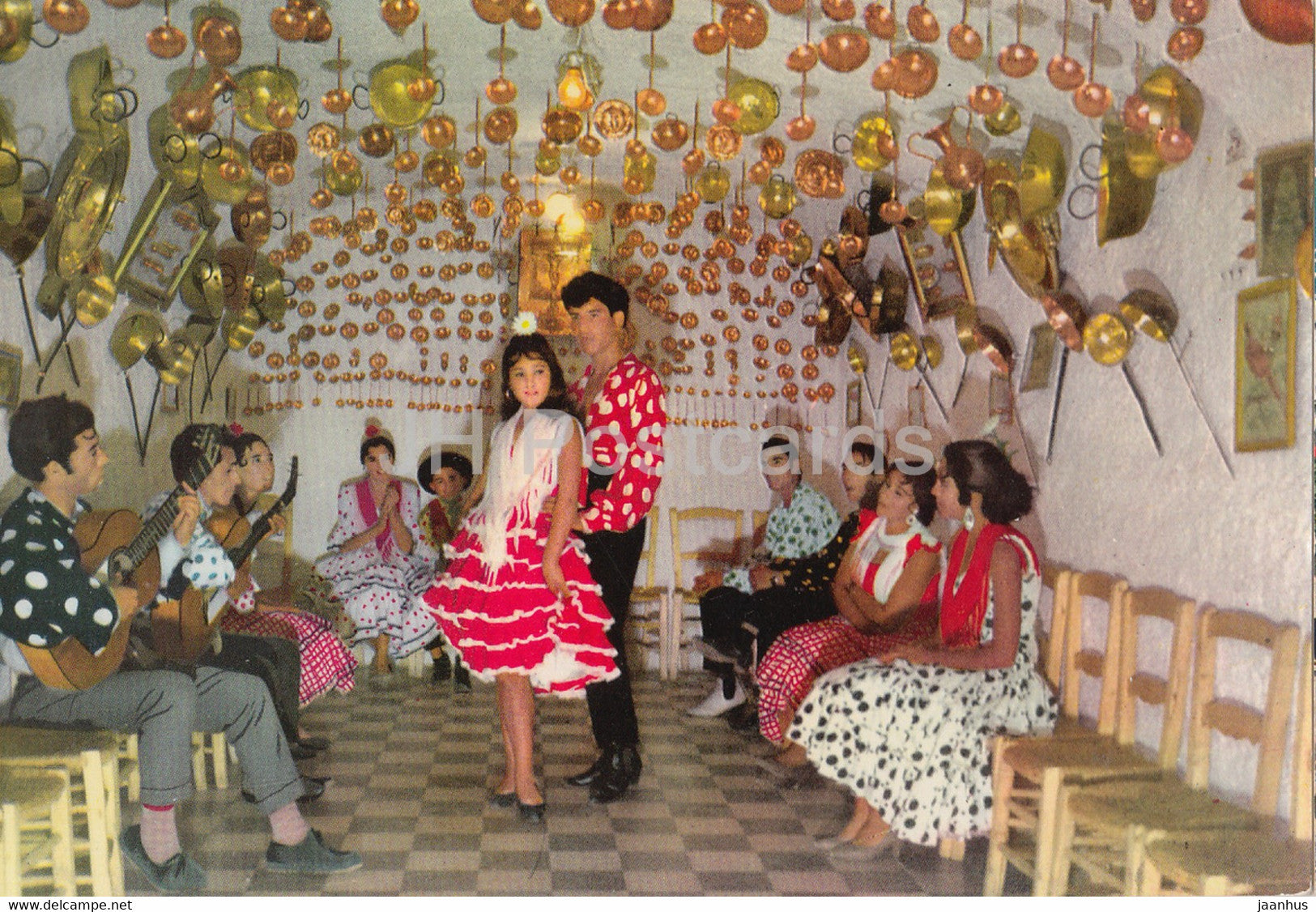 Espana Tipica - Baile gitano - Cueva El Rocio - Sacromonte - Dance of Gipsies - guitar - Spain - unused - JH Postcards