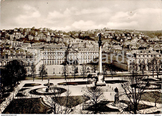 Stuttgart - Neues Schloss - 1065 - old postcard - 1955 - Germany - used
