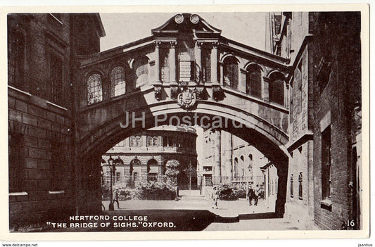 Oxford - Hertford College - The Bridge of Sighs - 1952 - United Kingdom - England - used - JH Postcards