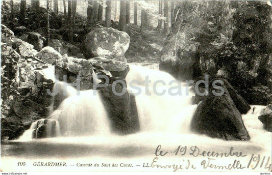 Gerardmer - Cascade du Saut des Cuves - 105 - old postcard - 1914 - France - used - JH Postcards