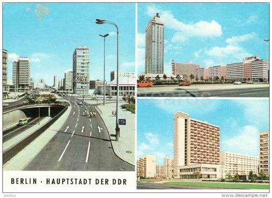 Autotunnel am Alexanderplatz - hotel Stadt Berlin - Hans-Bleimer strasse - Berlin - Germany - DDR - unused - JH Postcards