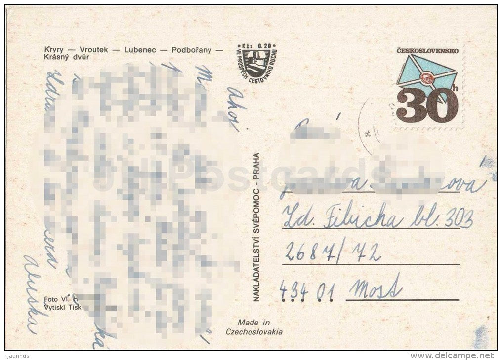 Podboransko - Kryry - Vroutek - Lubenec - Podborany - Krasny Dvur - Czechoslovakia - Czech - used - JH Postcards