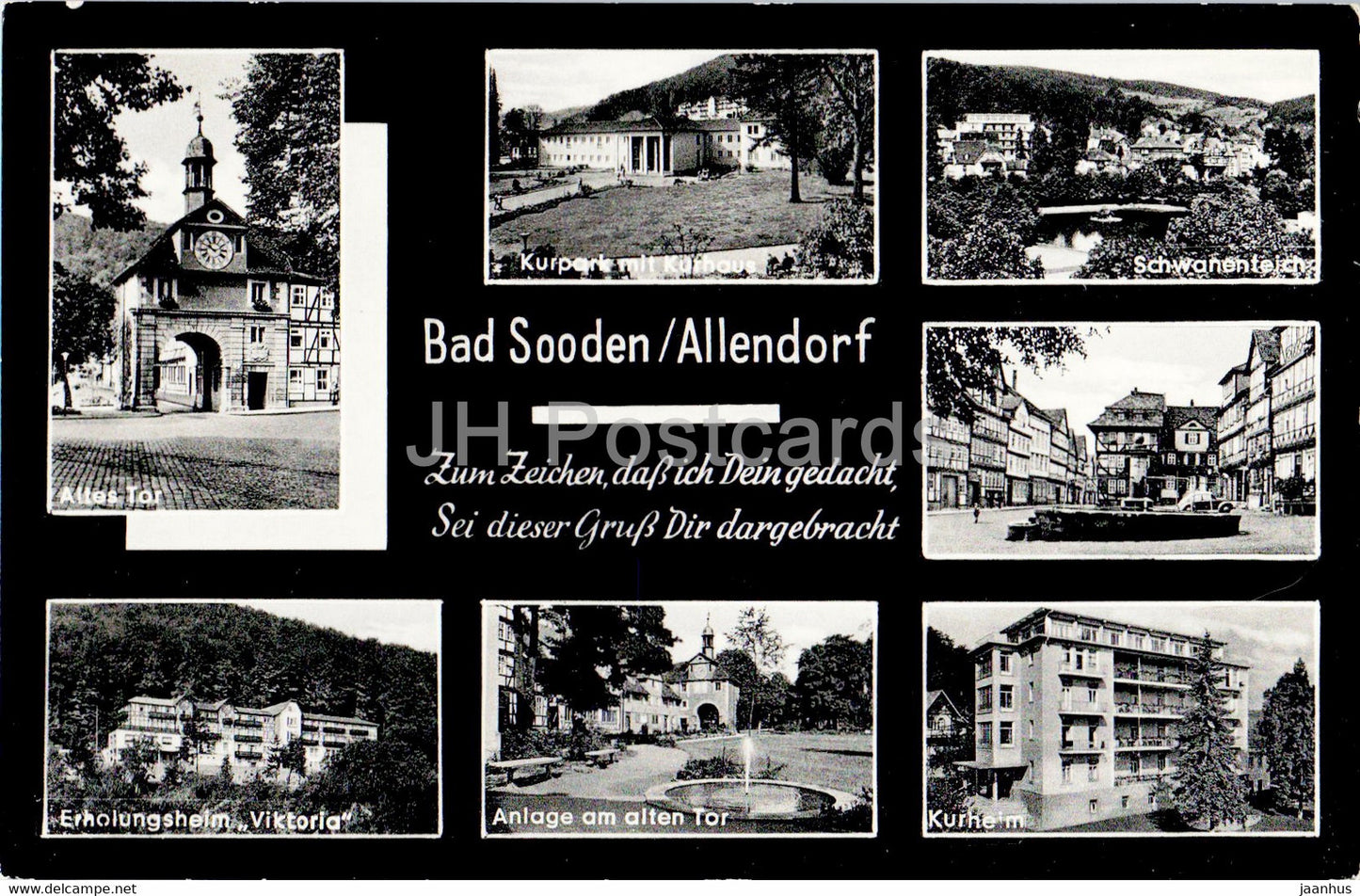 Bad Sooden Allendorf - Altes Tor - Kurpark - Schwanenteich - Kurheim - Erholungsheim Viktoria - Germany - unused - JH Postcards