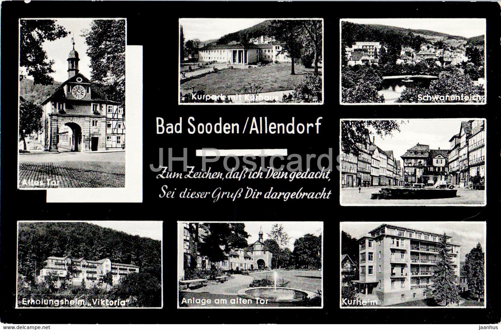 Bad Sooden Allendorf - Altes Tor - Kurpark - Schwanenteich - Kurheim - Erholungsheim Viktoria - Germany - unused - JH Postcards