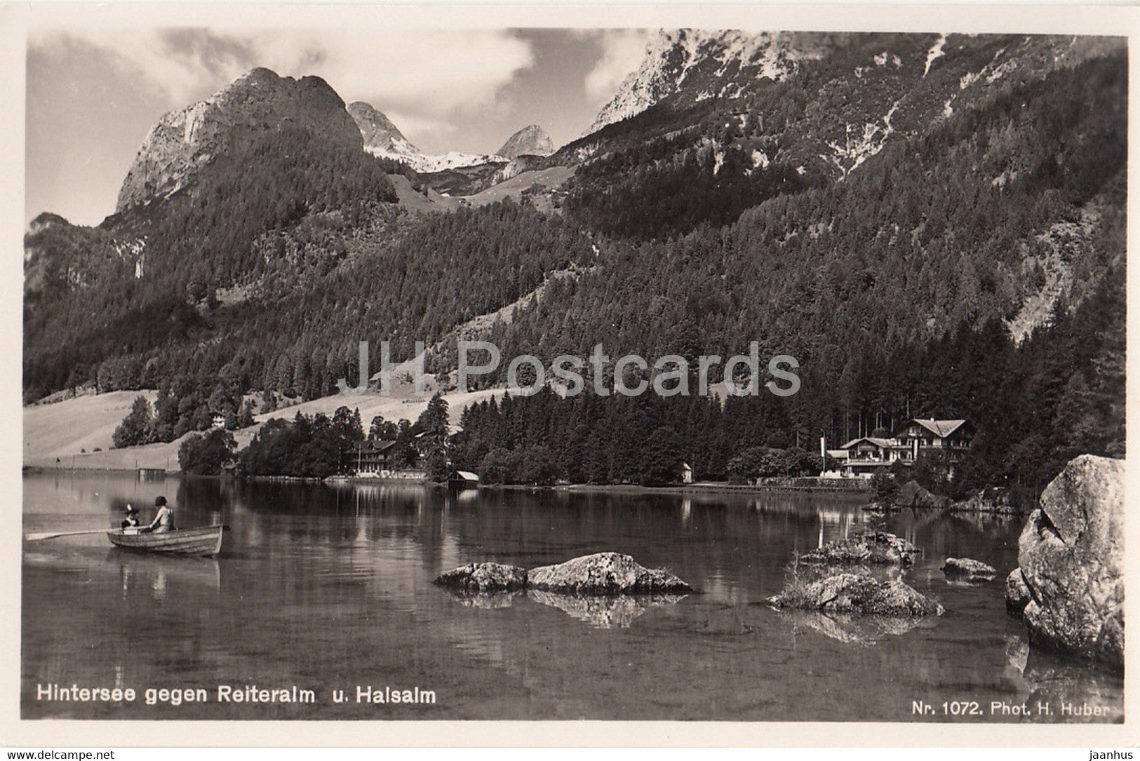 Hintersee gegen Reiteralm u Halsalm - Deutsche Heimatbilder - 1072 - old postcard - Germany - unused - JH Postcards