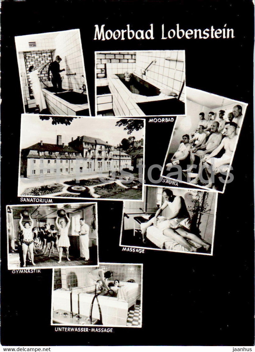 Moorbad Lobenstein - Sauna - Sanatorium - Massage - Gymnastik - old postcard - 1977 - Germany DDR - used - JH Postcards