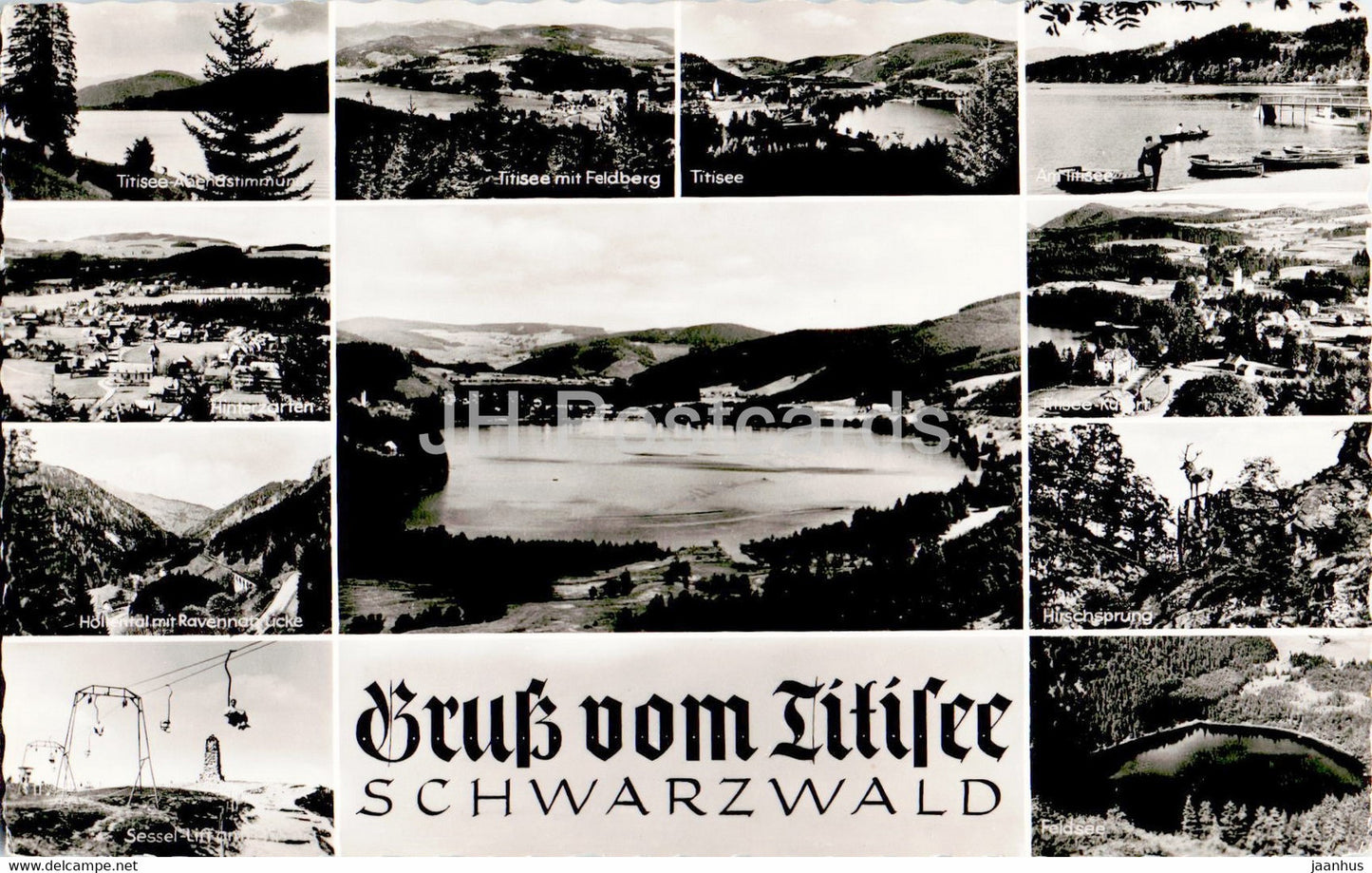 Gruss vom Titisee Schwarzwald - old postcard - Germany - unused - JH Postcards
