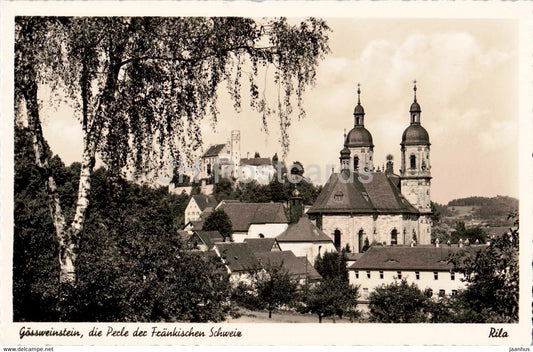 Gossweinstein - Die Perle der Frankischen Schweiz - Rila - old postcard - Germany - unused - JH Postcards
