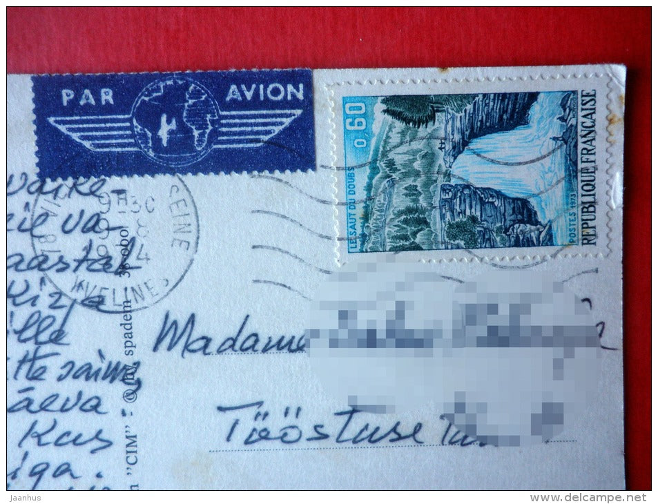 Jardin Docteur Fauvel - Villennes sur Seine - Yvelines - France - sent from France to Estonia USSR Elva 1974 - JH Postcards