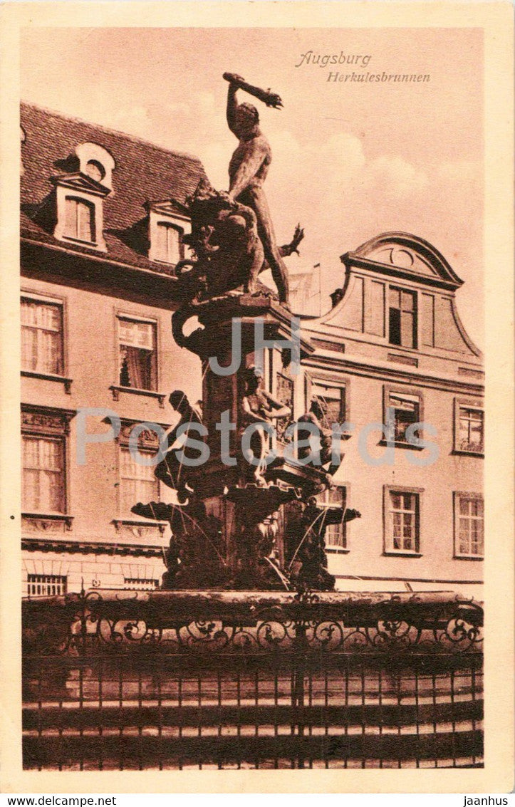 Augsburg - Herkulesbrunnen - old postcard - 1918 - Germany - used - JH Postcards