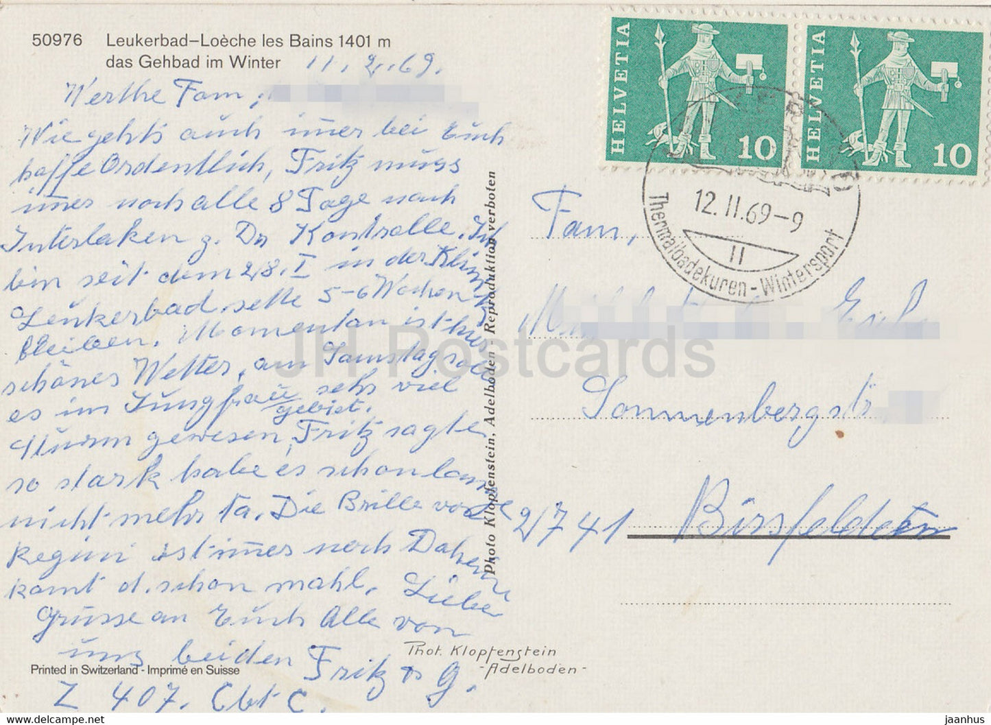 Leukerbad - Loeche les Bains 1401 m - Das Gehbad im Winter - pool - 50976 - 1969 - Switzerland - used